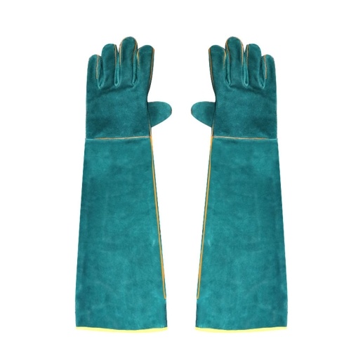 Image of ID 1266874815 Anti-Bite Safety Gloves Ultra Long Leather Green Pets Grip Biting Protective Gloves