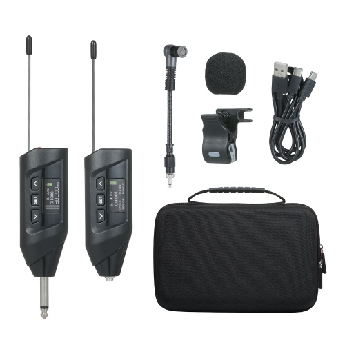 Image of ID 1266875444 Baomic Saxophone UHF Wireless Microphone System TFT Digital Display Clip-on Microphone