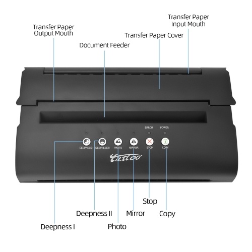 Image of ID 1266877218 ATOMUS Tattoo Stencil Transfer Machine Printer Drawing Thermal Stencil Maker Copier Line Drawing Printing Copier for Tattoo Transfer Paper Supply