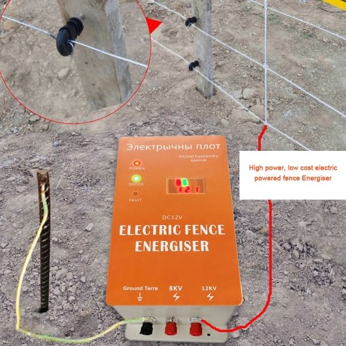 Image of ID 1266877304 Electric Fence Animals Fence Energiser High Power Pulse Adjustable for Poultry Farm