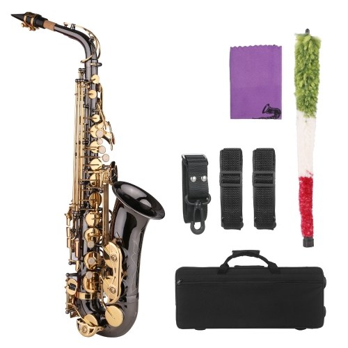 Image of ID 1266877372 Saxophone Eb E-flat Alto Saxophone Sax Nickel-Plated Brass Body with Engraving Nacre Keys