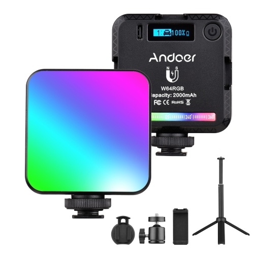 Image of ID 1266877995 Andoer W64RGB Pocket RGB LED Video Light Kit Video Conference Lighting
