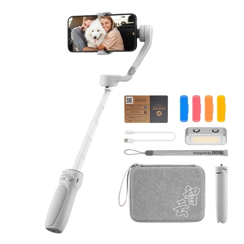 Image of ID 1266885000 ZHIYUN SMOOTH-Q4 COMBO Handheld 3-Axis Gimbal Stabilizer for Smartphone with Mini Tripod LED Fill Light Carrying Case