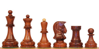 Image of ID 1278753991 Dubrovnik Staunton Chess Set Golden Rosewood & Boxwood Pieces with Walnut & Maple Deluxe Board - 39" King