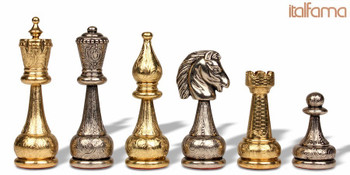 Image of ID 1282106084 Large Arabesque Classic Staunton Metal Chess Set by Italfama