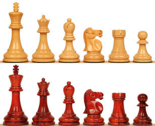 Image of ID 1284232096 Reykjavik Series Chess Set with Padauk & Boxwood Lacquered Pieces- 375" King