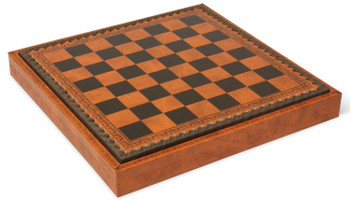 Image of ID 1291437839 Brown & Black Leatherette Chess Board & Tray - 1" Squares