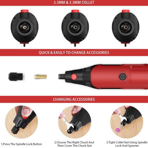 Image of ID 1299280037 Rotary Tool 160W Multi-Functional Tool Varible Speed 8000-35000rpm Perfect for DIY Creations Craft Projects Drilling Cutting Sanding Polishing and Engraving