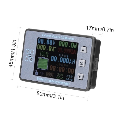 Image of ID 1299282389 24 Inch Wireless Voltage Meter Ammeter Voltmeter Coulometer Battery Power Detector Battery Capacity Tester Real-time Battery Monitor