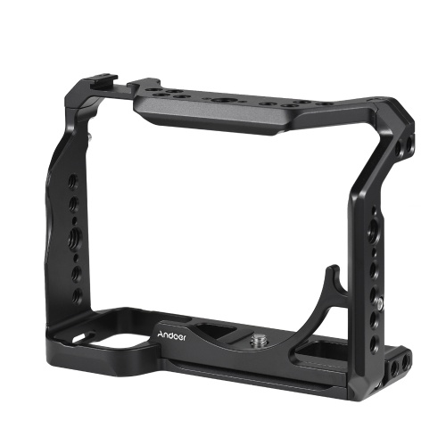 Image of ID 1299282651 Andoer Camera Cage Aluminum Alloy Video Cage with Cold Shoe Mounts Numerous 1/4 Inch Screw Holes