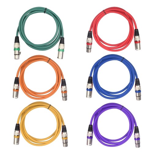 Image of ID 1300837945 6pcs 15M/5ft XLR Cable DMX Stage Light Cable 3-Pin XLR Male to Female Plug Black PVC Jack
