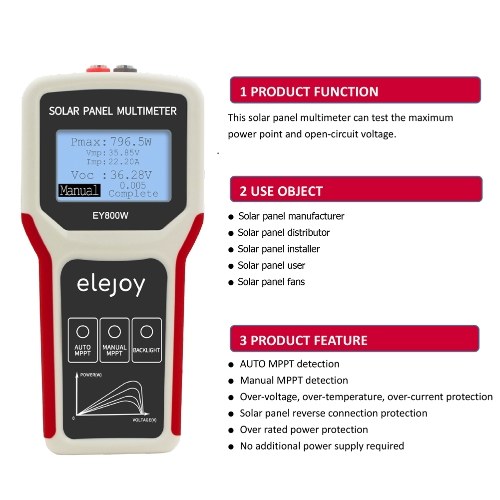 Image of ID 1300841605 EY800W Upgrades Handheld Portable Photovoltaic Panel Power Supplys Multimeter with LCD Display Screen