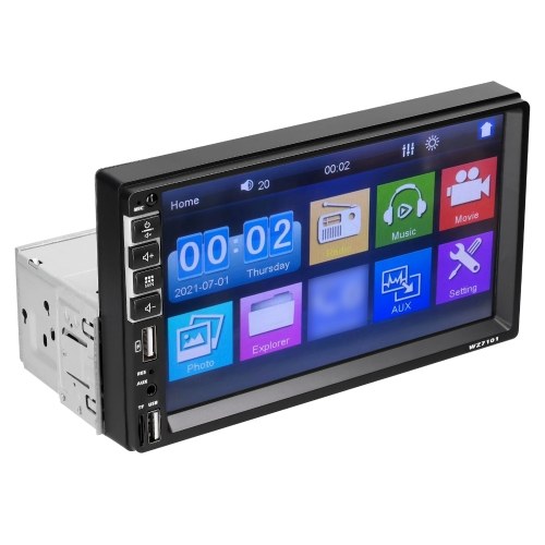 Image of ID 1300845731 Single Din Car Stereo 7 Inch LCD Touchscreen Monitor BT MP5 Player FM Car Radio Receiver Support TF/USB/AUX-IN Mobile Phone Link Hands-Free Calling Reverse Picture Steering Wheel Control
