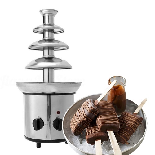 Image of ID 1300846543 Chocolate Fountain 4 Tiers Electric Melting Machine Fondue Pot Set for Chocolate Candy Ranch Nacho Cheese UK230V
