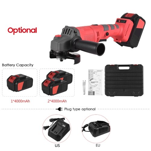 Image of ID 1300848363 Battery-operated Electric Angle Grinder Tool Kit Portable Lithium Battery Brushless Grinder Machine Rechargeable 21V Cordless Handheld Lithium Grinder Tool 9000RPM 3-Speed Adjustment Li-ion Battery & Charger 2-Position Handle with Carrying C
