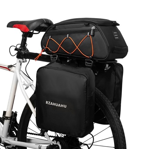 Image of ID 1300849001 3-in-1 Bike Rack Bag Trunk Bag Waterproof Bicycle Rear Seat Bag Cooler Bag with 2 Side Hanging Bags