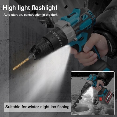 Image of ID 1300850591 Household 80Nm Multifuctional 21V Electric Drill 2 Speed Control 3 Working Modes Stepless Speed Regulation Rotation Ways Adjustment 20 Gears of Torques Adjustable Mini Screwdriver