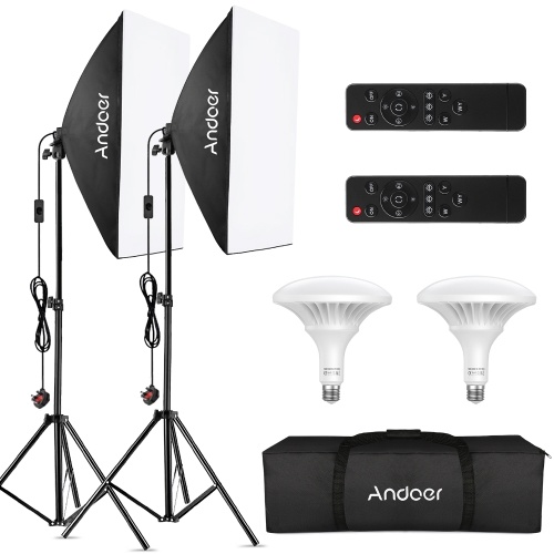 Image of ID 1300852225 Andoer Professional Studio Photography Softbox LED Light Kit