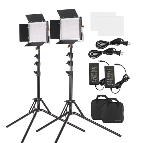 Image of ID 1300853314 Andoer 2 Packs LED Video Light and 787 Inches Stand Lighting Kit