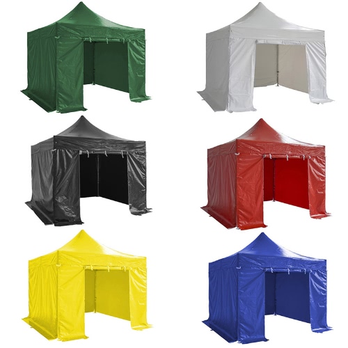 Image of ID 1300854234 Folding Tent PRO Series 50mm Aluminium Structure + 4 Sides PVC 520g/m2 Tarpaulin 3x3m for Professional Needs or Daily Use Green
