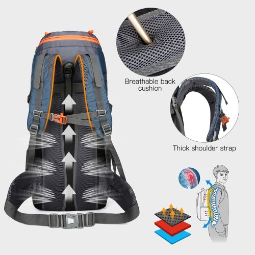 Image of ID 1300856607 65L Water-resistant Hiking Backpack with Rain Cover Outdoor Sport Daypack