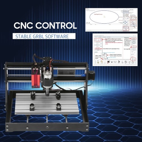 Image of ID 1300856749 CNC 3018 Pro Router Kit GRBL Control 3 Axis with with Offline Controller 10W Laser Module Plastic Acrylic PCB PVC Wood Carving Milling Engraving Machine Engraver XYZ Working Area 300x180x40mm