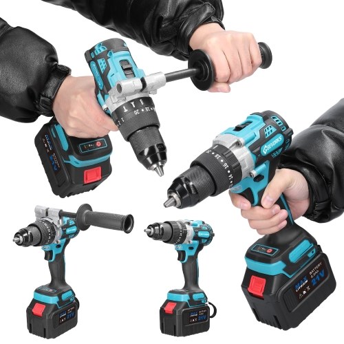 Image of ID 1300857514 Household 3in1 Multifuctional 13mm Impact Drill 21V 120Nm Hammer Drill Mini Electric Screwdriver Rotation Ways Adjustment 20+1 Gears of Torques Adjustable