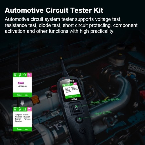 Image of ID 1300857546 Automotive Circuit Tester Power Circuit Probe Kit Car Voltage/Resistant Tester Diagnostic Tool 2M Cable