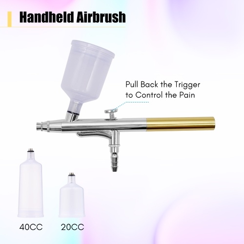 Image of ID 1300860972 Multi-functional Airbrush Kit with Compressor Handheld Air Brush Set Dual-Action 5-level Adjustable Pressure Max25PSI with 2pcs Paint Cups for Painting Craft Model Coloring Nail Art Makeup Cake Decorating
