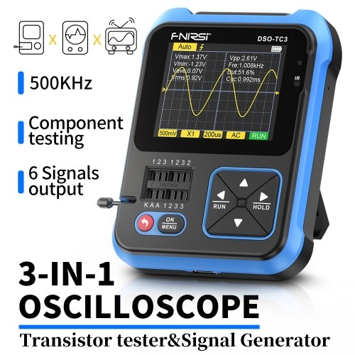 Image of ID 1309827774 FNIRSI DSO-TC3 3in1 Digital Oscilloscope Transistor Tester Function Signal Generator with 24 inch TFT Display (Standard Configuration)