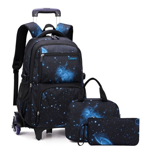 Image of ID 1309827968 Kids Rolling Backpack Luggage Wheeled Trolley Bookbag with Lunch Bag Pencil Bag