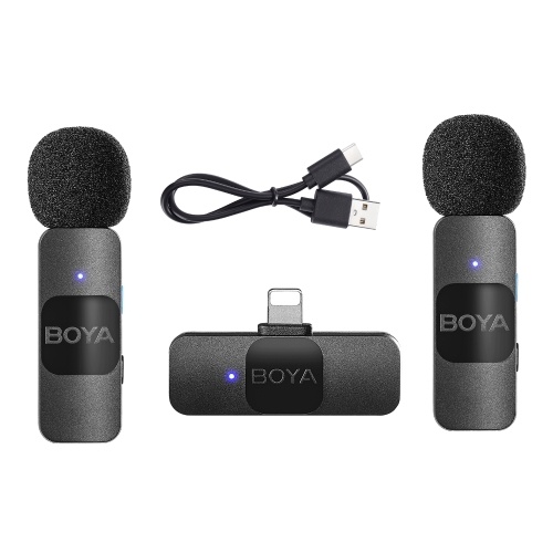 Image of ID 1309828229 BOYA BY-V2 One-Trigger-Two 24G Wireless Microphone System Clip-on Phone Microphone