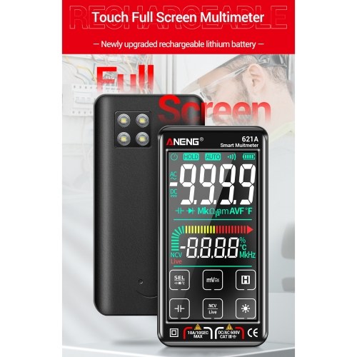 Image of ID 1309828449 ANENG 621A Touch Screen Intelligent Digital Multimeter 9999 Counts Auto Range Rechargeable Portable NCV Universal Meter Voltmeter Ammeter