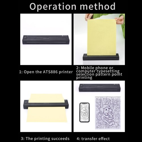 Image of ID 1309828480 USB Tattoos Stencil Transfer Machine Thermal Tattoos Pattern  Printer APP One-click Printing