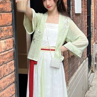 Image of ID 1312218151 Floral Embroidered Hanfu Jacket / Skirt