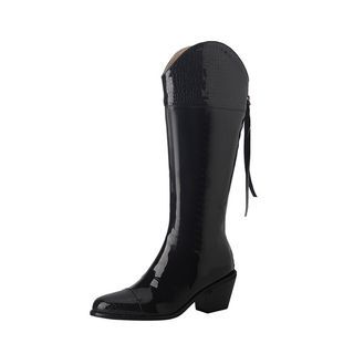 Image of ID 1312540379 Pointed Chunky Heel Tall Boots