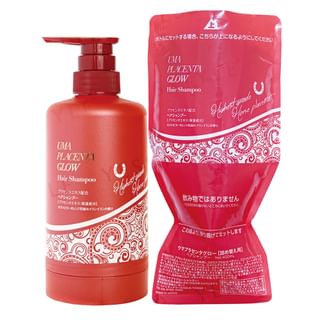 Image of ID 1312578916 Drpro labo Japan - Uma Placenta Glow Shampoo Red Refill & Eco Bottle Set 400ml