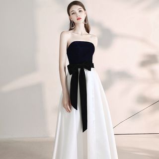 Image of ID 1312680438 Strapless Two-Tone A-Line Cocktail Dress (Various Designs)