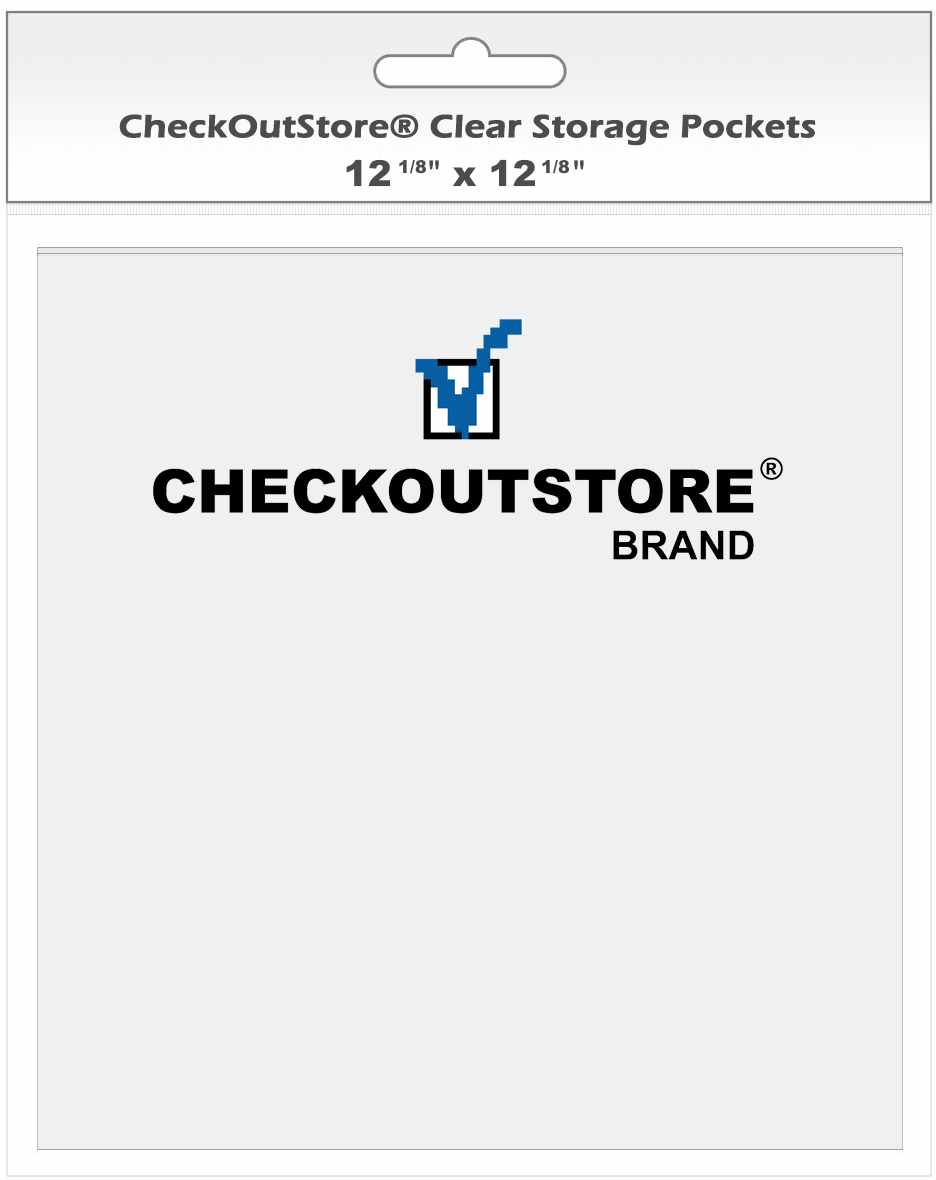 Image of ID 1316791891 500 CheckOutStore Cardstock Clear Sheet Protector Storage Pockets No Flap (12 1/8 x 12 1/8)
