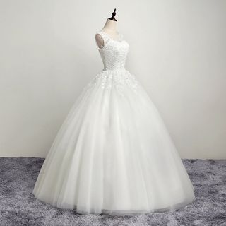 Image of ID 1317528255 Sleeveless Floral Lace Wedding Ball Gown