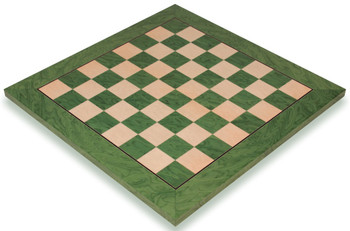 Image of ID 1318549575 Green Ash Burl & Erable High Gloss Deluxe Chess Board - 175" Squares