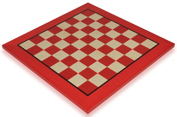 Image of ID 1318549588 Tulip Red & Erable High Gloss Deluxe Chess Board - 175" Squares