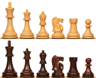 Image of ID 1327076662 Reykjavik Series Chess Set with Rosewood & Boxwood Pieces- 375" King