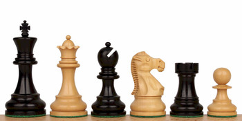Image of ID 1329724924 Deluxe Old Club Staunton Chess Set with Ebony & Boxwood Pieces - 375" King