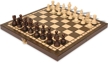 Image of ID 1335601697 Small Olympic Traditional Folding Chess Set - Brown