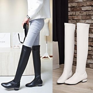 Image of ID 1338817100 Faux Leather Knee-high Boots