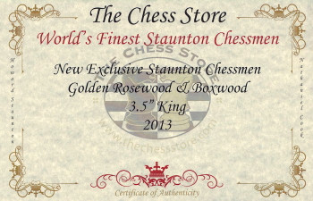 Image of ID 1347070027 New Exclusive Staunton Chess Set Golden Rosewood & Boxwood Pieces with Walnut Chess Box - 35" King