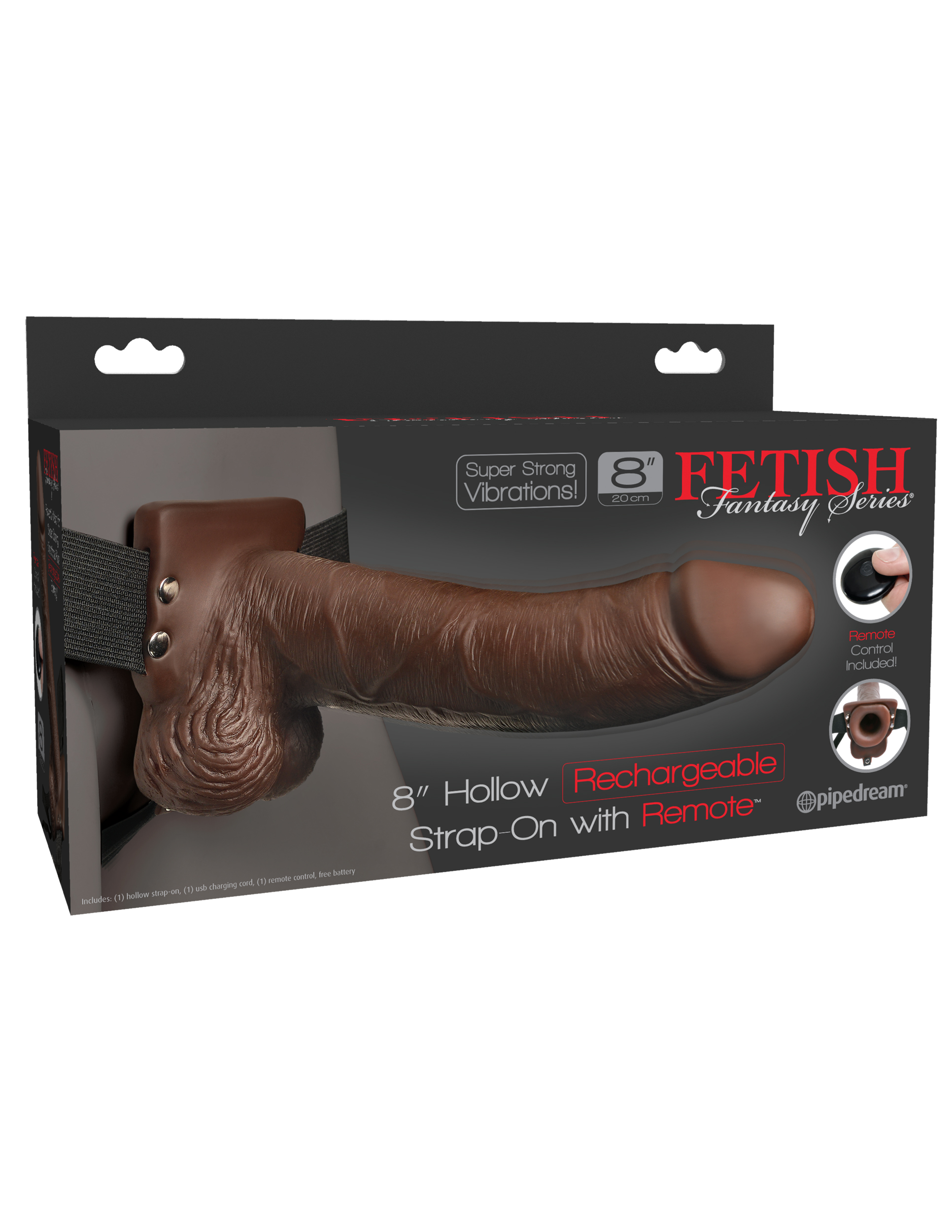 Image of ID 1347764389 Fetish Fantasy Series 8 Inch Hollow Rechargeable Strap-on With Remote - Brown