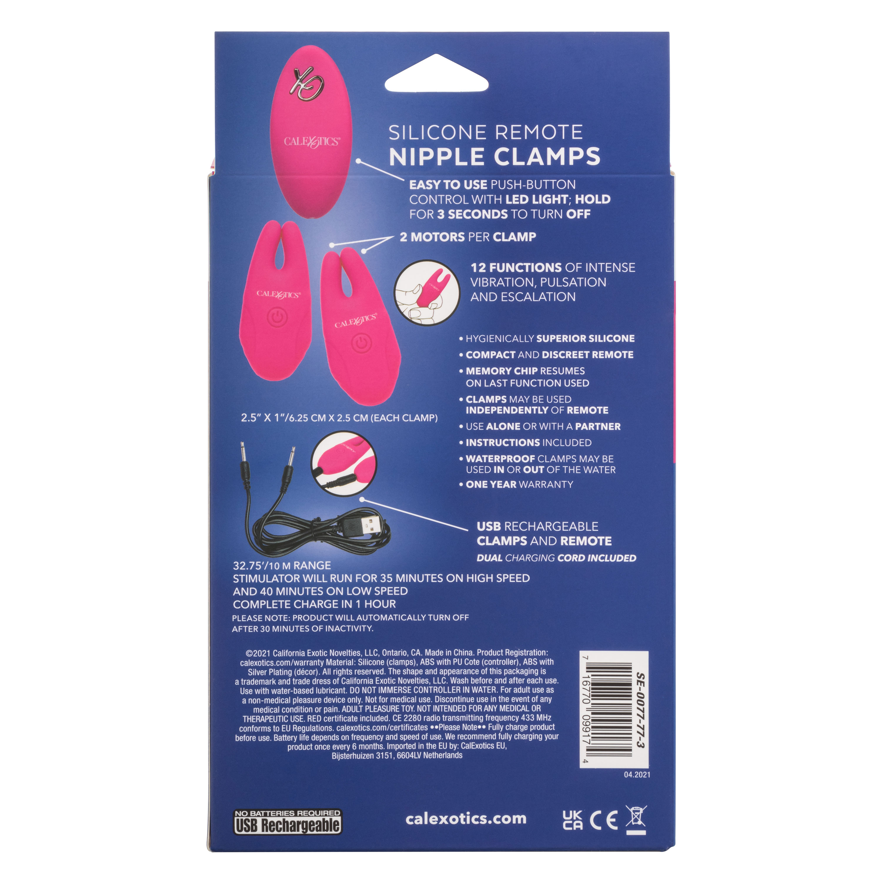 Image of ID 1347767837 Silicone Remote Nipple Clamps - Pink