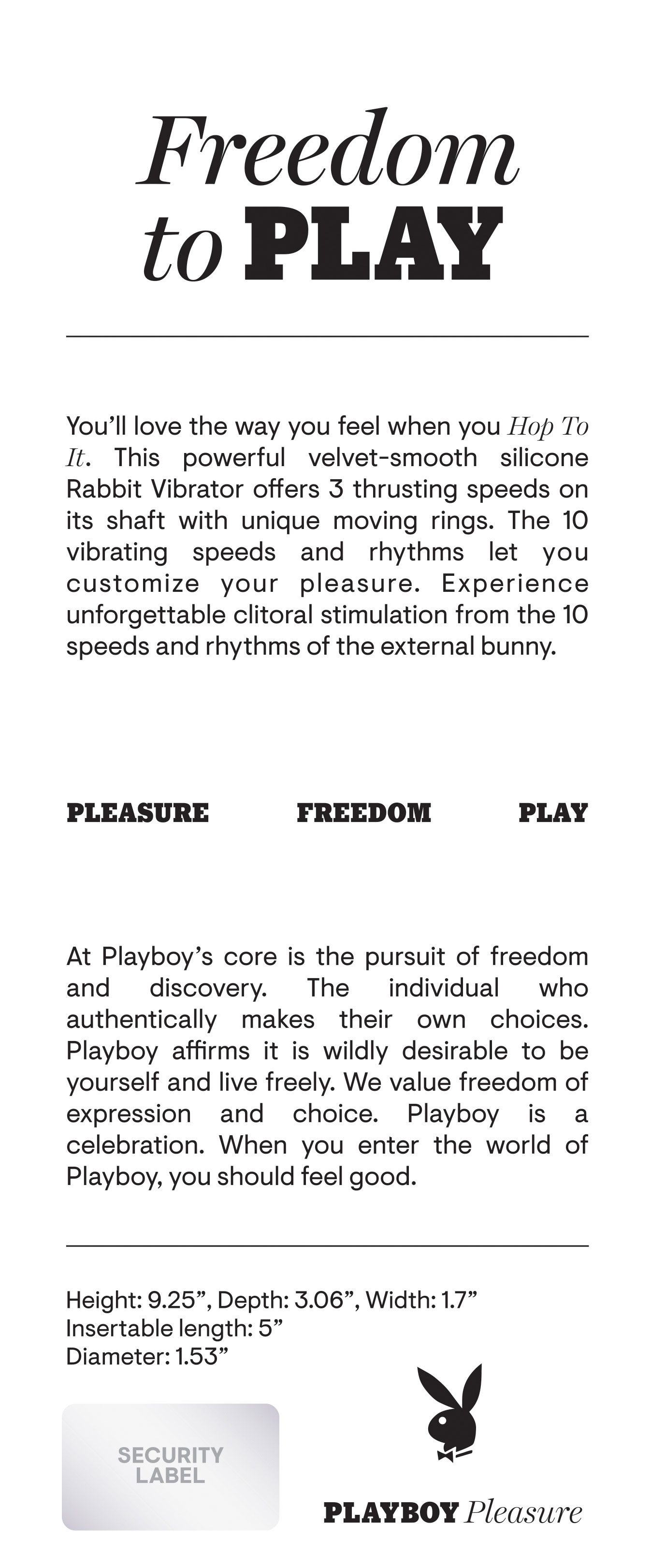 Image of ID 1347770503 Playboy Pleasure - Hop to It - Rabbit Vibrator - Dark Purple